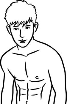 vector illustration of man cartoon for coloring