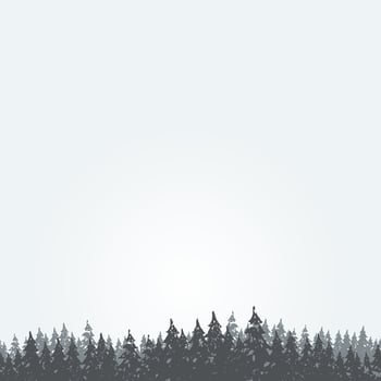 Forest landscape against the sky. Vector illustration