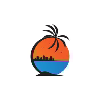 sunset logo icon vector