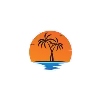 sunset logo icon vector