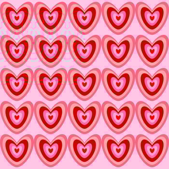 seamless pattern with red hearts vector