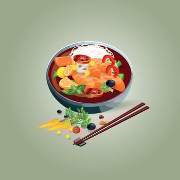 Healthy food and traditional restaurants, cooking, menu, vector illustration