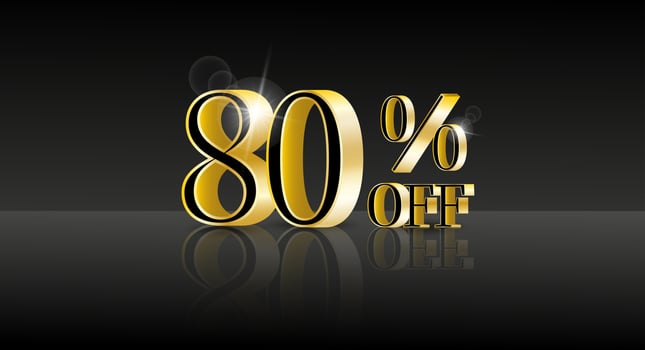 80percent off.Trendy 3d design template with black banner for marketing advertising design. Business technology concept. Discount sale vector. Vector illustration