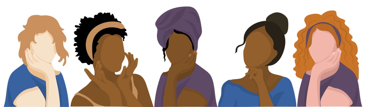 Women of different nationalities. Multi-ethnic beauty vector