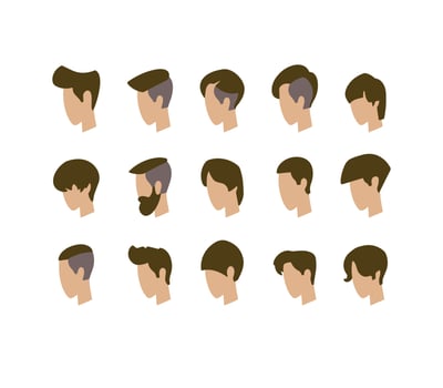 Set of avatars. Young guys. vector