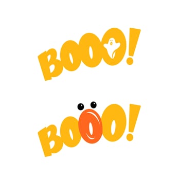 Scream booo, printable icon for halloween. vector