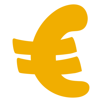 Euro Currency Symbol on Transparent Background png