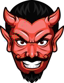 Cute devil head cartoon mascot vector