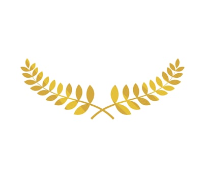 golden laurel emblem vector