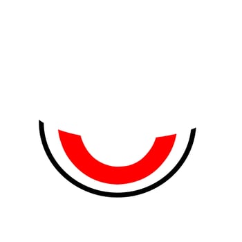 Fun post. Smile magnet icon Vivid vector