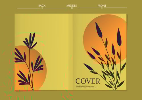 set of book cover designs with hand drawn floral decorations. elegant and simple foliage background. size A4 For notebooks, planners, brochures, books, catalogs vector