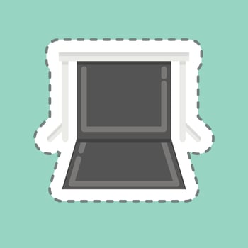 Sticker line cut Background Supports. related to Photography symbol. simple design editable. simple illustration vector