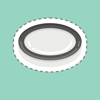 Sticker line cut Lens Filter. related to Photography symbol. simple design editable. simple illustration vector