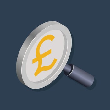 Search pound - Isometric 3D illustration. vector