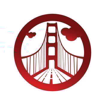 Red bridge symbol vector illustration design