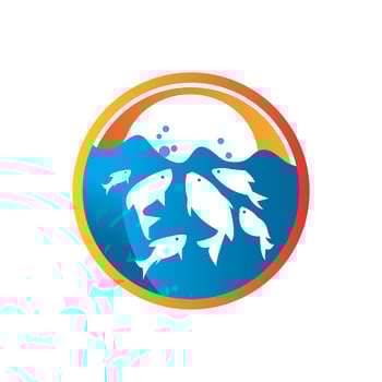 Fish symbol design template vector
