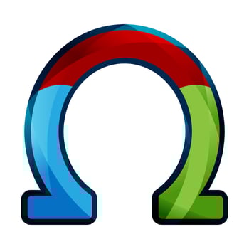 Colorful design omega symbol vector