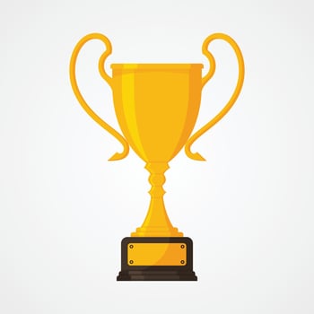 Best simple championship or competition trophy isolated white background vector
