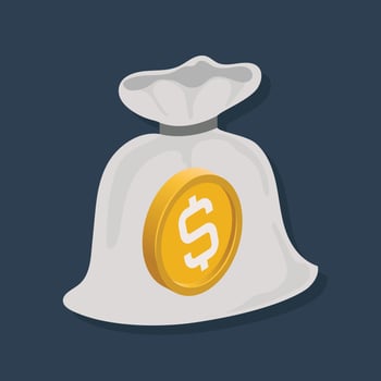 Money bag - Isometric 3D illustration. vector