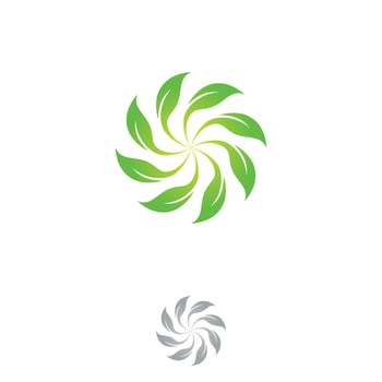 Vector logo design leaf circel