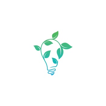 Simple growth bulb nature logo template design vector