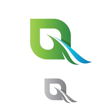 Q alphabet letter logo shaped leaf for branding and business vector