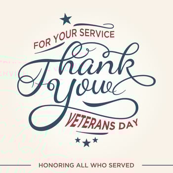 Vintage latter Thank You Veterans day concept background vector