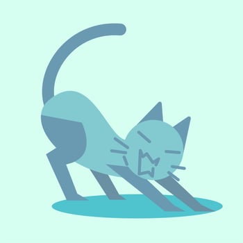 Cute cat animal illustration. Cute cat pose illustration. Cute cat flat illustration. Cute cat expression. vector