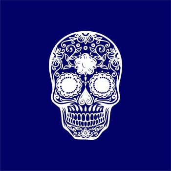 Mexican Skull Vector with Pattern. old school tattoo style Skull tattoo design sketch. Black and white illustration. mexican skull illustration