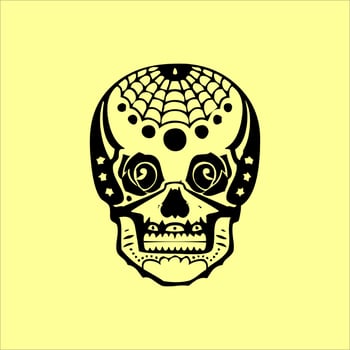 Mexican Skull Vector with Pattern. old school tattoo style Skull tattoo design sketch. Black and white illustration. mexican skull illustration