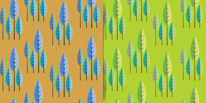 Set of patterns with trees. Vector background for various surfaces.