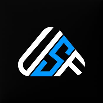 USF letter logo creative design with vector graphic, USF simple and modern logo.