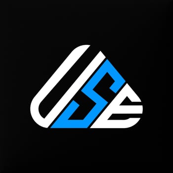 USE letter logo creative design with vector graphic, USE simple and modern logo.