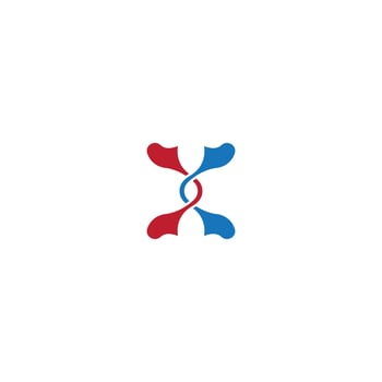 Abstract Red and Blue Intertwined X Symbol vector