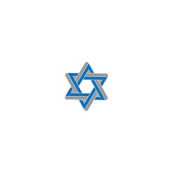 Blue and Grey Interwoven Star of David Symbol vector