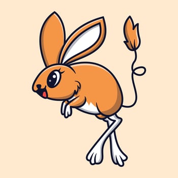 Cute jerboa cartoon vector icon illustration