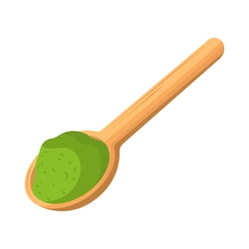 matcha in a spoon vector