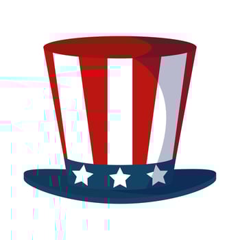 top hat with US flag vector