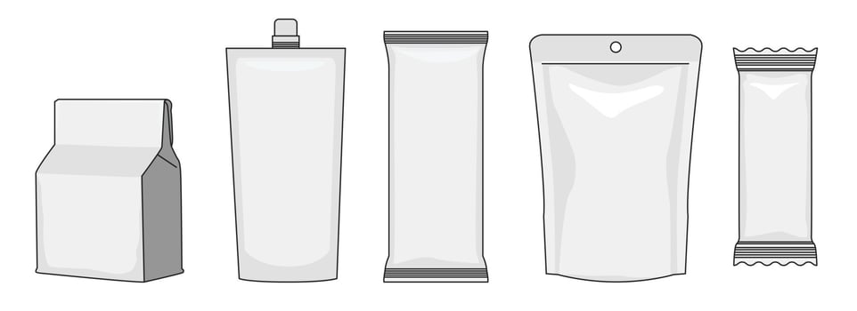White pouch packing Vector illustration