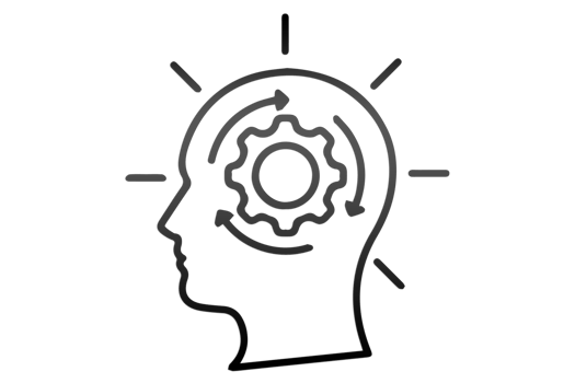 science brain icon on transparent background PNG