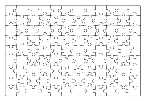 Jigsaw puzzle game or quiz blank grid template vector