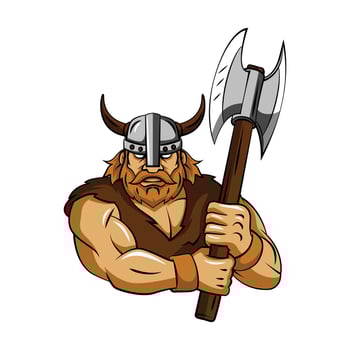 Viking Axe Mascot Vector
