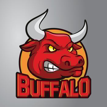 Red Buffalo Mascot Logo vector