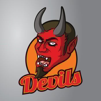 Red Devil Mascot Logo vector