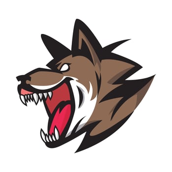 Angry Wolf Illustration Design vector