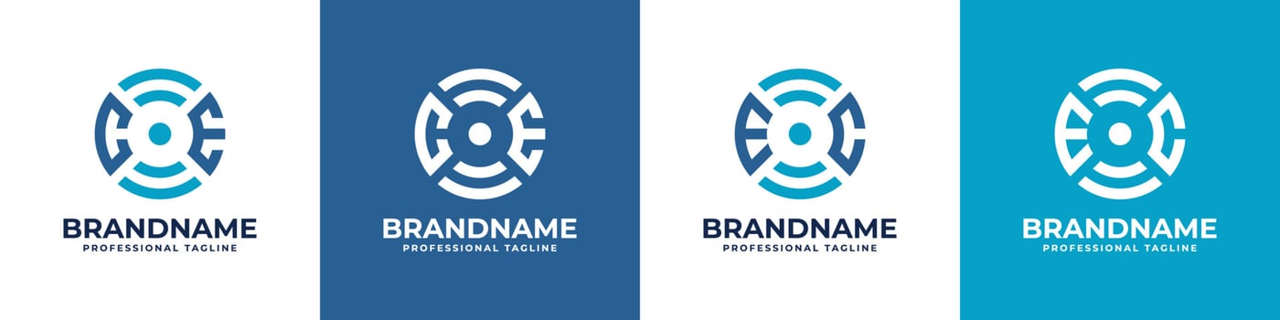 Letter CE or EC Global Technology Monogram Logo, suitable for any business with CE or EC initials. vector