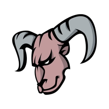 Goat Head Illustration Design Vector