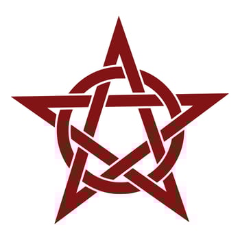 Abstract star ornament in a circle. The star is pierced by a circle. A star in a circle. vector