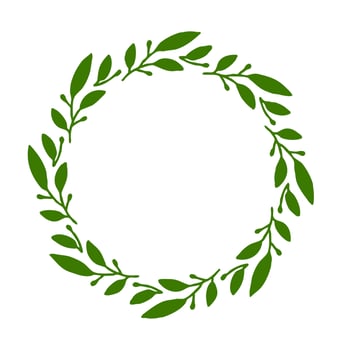 The branches are laid out in a circle. Twig ring. vector