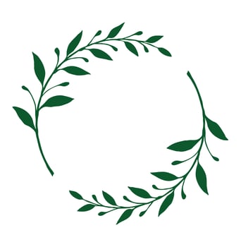 Two sprouts woven into a circle vector